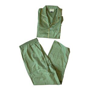 Vintage Van Heusen Pajama Set Mens Size C / Large By Hampshire House Green